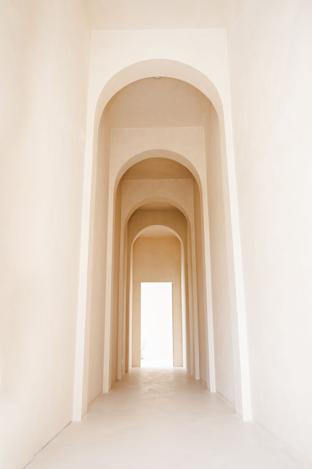 Studio hallway with arches